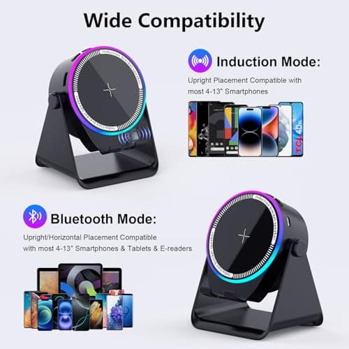 Gifts For Men,Wireless Induction Bluetooth Speaker with Charger Phone Stand — view 3