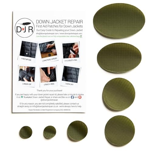 Self‑Adhesive Ripstop Nylon Repair Patch Kit – 30‑Second Fix for Tents, Jackets, Sleeping Bags, Backpacks & Beach Gear – Festival, Camping & Vanlife Essential – 7 Pre‑Cut Patches (Olive Green) — view 2