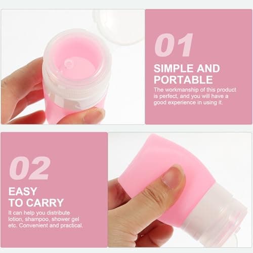 GLEAVI Travel Size Silicone Shampoo Bottle 38ml Leakproof Pink Travel Lotion Sub Packing Bottle Portable Toiletries — view 4