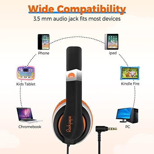 Rockpapa I20 Wired Headphones for Kids Children Adult with Microphone — view 4