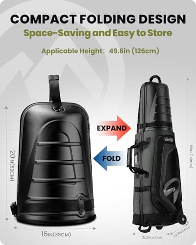 OutdoorMaster Golf Travel Bags for Airlines with Wheels and Hard Case Top — view 6