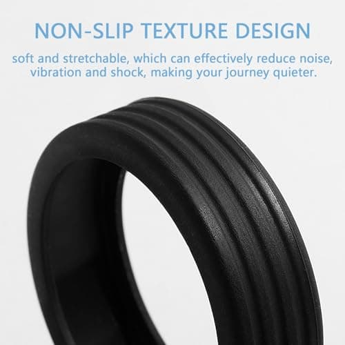 QHLWTT 12Pcs Silicone Luggage Wheel Covers Reduce Noise Silent Suitcase Wheel Covers Portable Trolley Case Caster Covers for Most Suitcase (Black) — view 3