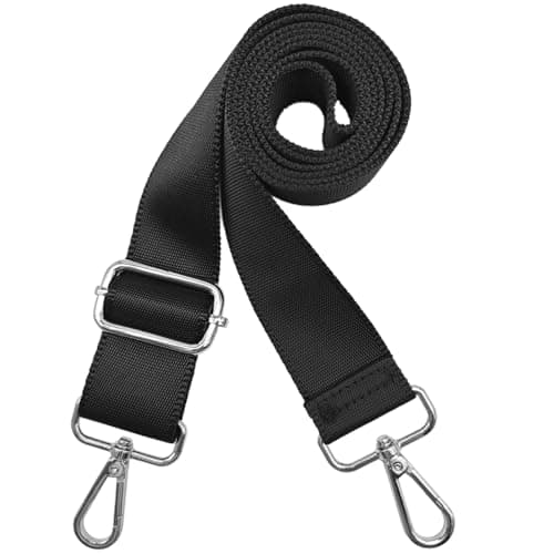 Hibate 1.5" Wide Replacement Crossbody Bag Strap for Women's Handbags Shoulder Straps - Black/Silver Hardware