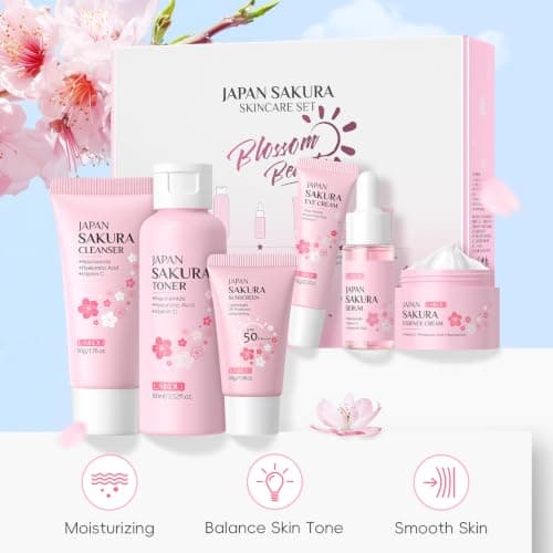 LAIKOU Sakura Skincare Set for Teenage Girls, 6Pcs Skin Care Sets & Kits — view 4
