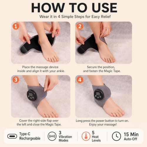 KASURE 3-in-1 Cordless Foot Massager with Heat, 2 Packs — view 5