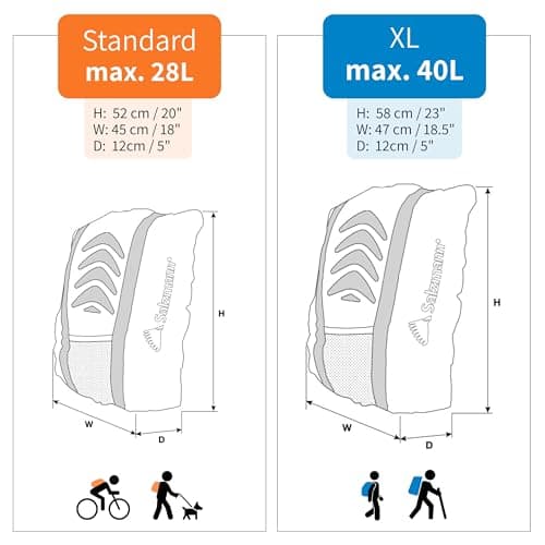 Salzmann Reflective Rucksack Cover | 28–40L | Hi-Vis Waterproof Rain Cover for Backpack Cycling, Commuting & Hiking — view 4