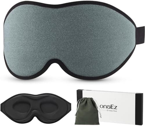 onaEz 100% Blackout Sleep Mask,Breathable Ice Silk Eye Mask for Women & Men