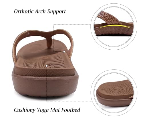 KuaiLu Flip Flops For Women Arch Support Yoga Mat Cushioned Thong Sandals — view 4