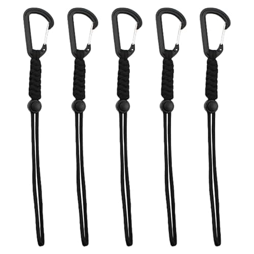 ZEPFJHE 5pack Outdoor Camping Multitool Caribiner Hook Keychains, Black