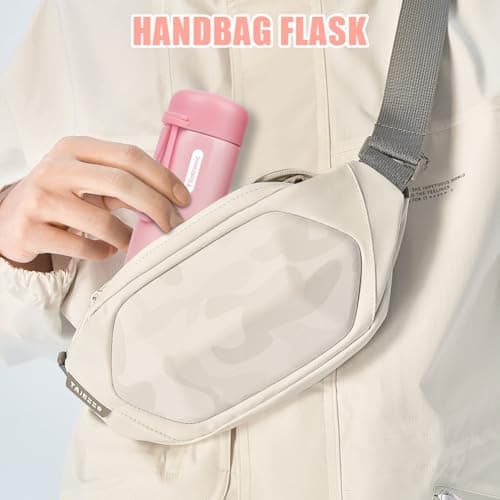 flintronic 150 ML Mini Thermal Flask, Stainless Steel Insulated Water Bottles, Double Wall Vacuum Small Flask, Leakproof Drinks Bottle with Carry Handle for Hot&Cold Drinks, Coffe, Juice - Pink — view 5
