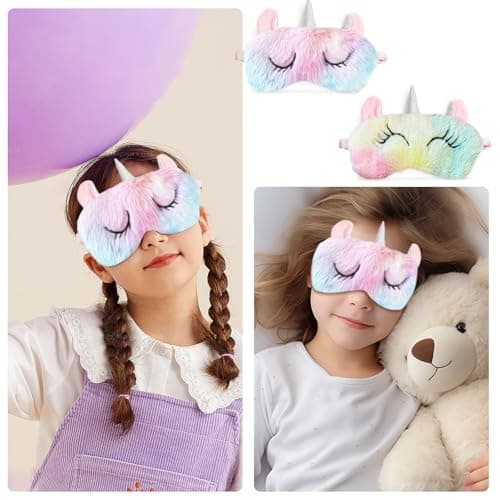 2PCS Kids Eye Masks for Sleeping, Plush Kids Sleep Mask — view 5