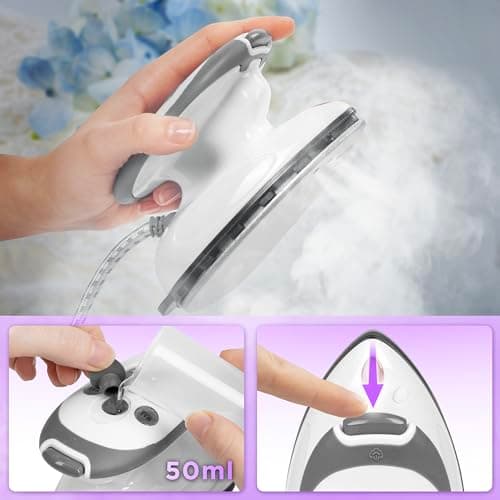 Duronic SI2 WE Mini Travel Steam Iron, 375W, Portable Steamer Iron, White — view 4