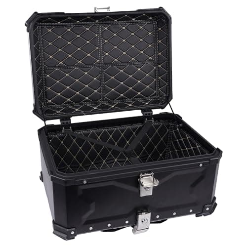 BIKE IT Aluminium Motorcycle Top Box Luggage Top Case with Security Lock Universal Fitting Plate (65L) — view 4