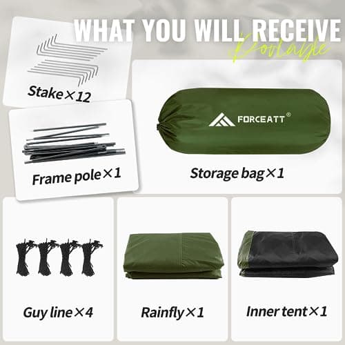 Forceatt Camping Tent,2-3 Man Tent for Outdoor PU3000mm Waterproof Tent Lightweight & Portable easy set up for Hiking Backping Eurohike — view 4