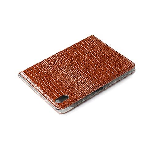 DMaos for iPad Mini 7th 6th Case, Crocodile Reflector Leather Stand Folio Case Smart Cover, Classic Fashion Protector for iPadMini 7/6 8.3 inch 2024/2021 - Brown — view 6