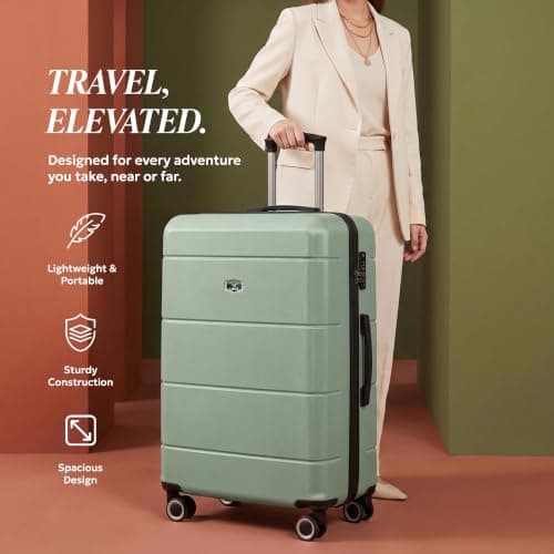 LUGG 28 Inch Jetset Suitcase Hard Shell Case 4 Wheel Travel bag Lightweight ABS Material with TSA Lock Approved for Travel with easyJet, British Airways, RyanAir, Virgin Atlantic, Emirates(75x49x29cm) — view 2