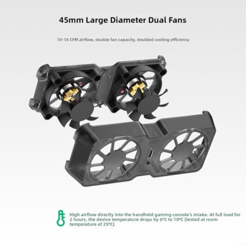 Gettimore Magnetic Back Clip Cooling Fan for Xbox X Steamdeck for legion Go, Portable 15x8x3.5cm Handheld Console Cooler Overheat Protection — view 5
