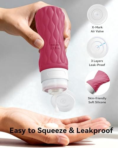 Silicone Travel Bottles & Containers Set for Shampoo and Conditioner — view 3