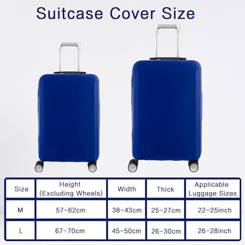 Bomiclss Elastic Suitcase Cover - Suitcase Protector for 26-28 Inch, Waterproof Dustproof Luggage Cover Black Baggage cover for Travel (Blue, L) — view 3