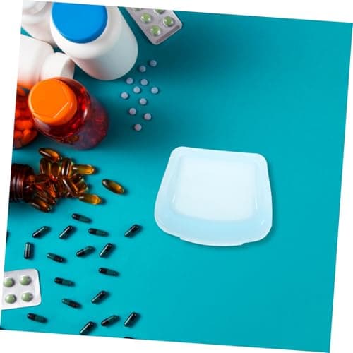 OUNONA Pill Pouch Organizer, Silicone Pill Bags Reusable Medicine Case with Airtight Resealable Slide Lock for Pills Travel Small Items Clear Blue — view 4