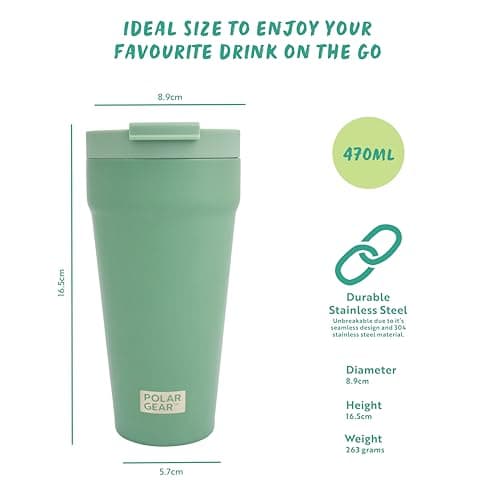 Polar Gear 470ml Coffee Cup Travel Mug, Insulated Coffee Cup w/Closure Lid — view 2