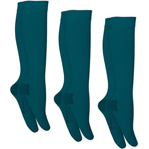 FITLEGS - Open-Toe Compression Stocking - 18mmHg AES DVT Prevention - Below Knee MULTIPACK - Green - Extra Large