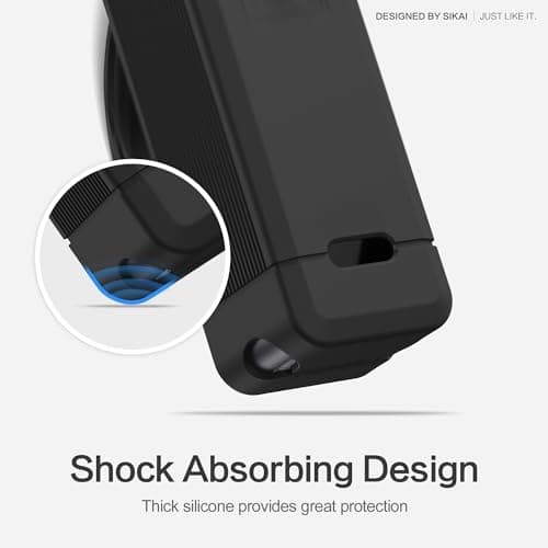 Silicone Case for Anker Power Bank 250W(27650mAh) with 1/4-inch nut Hole, TF/Sim Card, Card Pin Storage Slot, Protective Cover for Anker 250W Power Bank Skin-Friendly Anti-Lost with Handle, Black — view 6