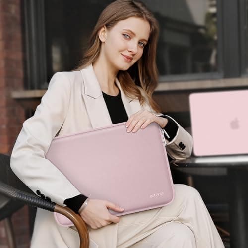 MOSISO 13 inch Laptop Case Neoprene Sleeve with Small Bag,Baby Pink — view 5