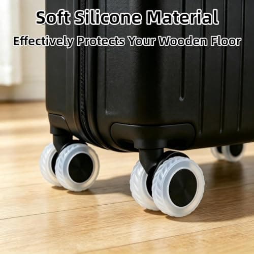 WANGWUXINSHENG 8 Pcs Silicone Suitcase Wheel Protectors, Noise-Reducing Anti-Scratch Wheel Covers & Luggage Wheel Protectors for 2-2.4 Inch Spinner Wheels, Carry-On Travel Suitcase Accessories — view 5