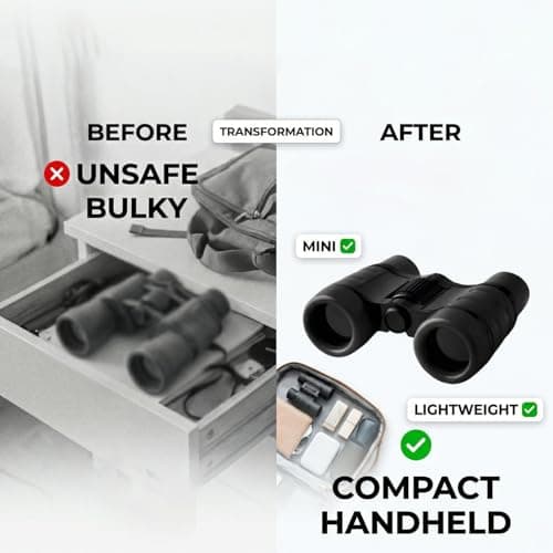 Hopzab 4x30 Mini Binoculars – High Magnification, Waterproof and Portable, Ideal for Birdwatching, Hiking, Camping and Outdoor Activities – Black — view 6