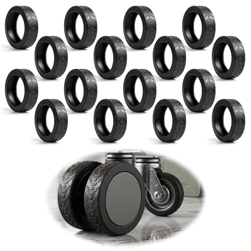 orwayhu 16 PCS Suitcase Wheel Protectors, Black Silicone Suitcase Wheel Covers, Anti Slip Noise Reduction Luggage Wheel Protectors for Travel Cases, Trolleys and Office Chairs, Fits 5-6.5cm Wheels