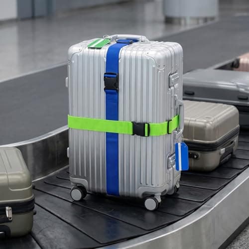 4Pcs Luggage Straps, Adjustable Suitcase Straps with 4 Luggage Tags — view 6