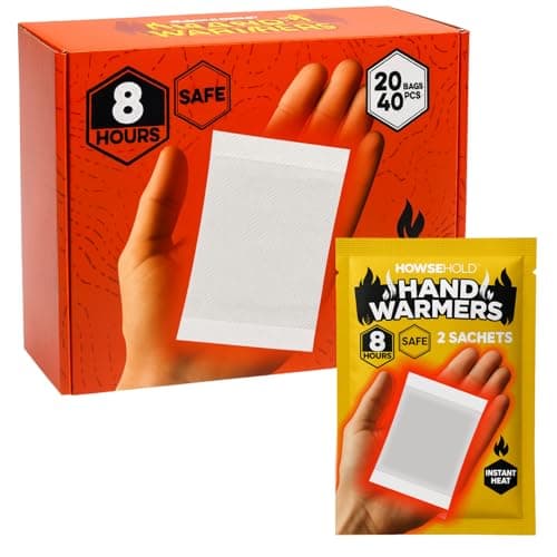Hand Warmers - 20 Pairs - 8 Hours of Heat Air Activated Glove or Pocket Warming Sachets for Outdoor Activities Football, Golf, Skiing, Hiking, Sport Spectating