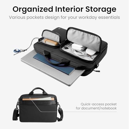 tomtoc Laptop Bag 15 15.6 16 Inch, Water Resistant Laptop Sleeve Case for 15'' New MacBook Air M5(2026), 16'' MacBook Pro M5 Pro/Max (2026), Briefcase with Accessory & Document Storage for Business — view 4
