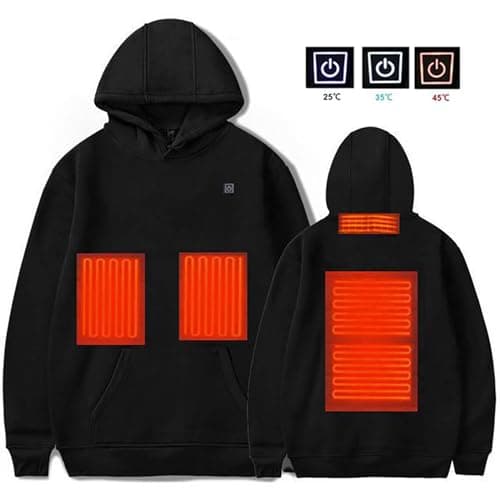 Heated Hoodies for Men 3 Levels And 4 Zones of Heating USB Rechargeable — view 2