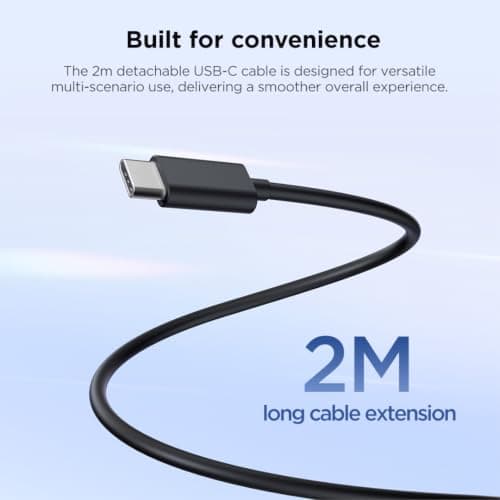 Lenovo 65W Mini USB-C GaN Charger | Ultra‑Compact, Lightweight, Portable | UK Plug, 1 x 2m USB-C Cable Included | Black — view 5