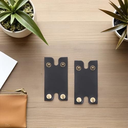 LALADEFIEE 4pcs Double Edge Razor Leather Sheath Travel Safety Razor Case with Precise Fit Protection Visual Access Black Synthetic Leather Iron for Daily Bathroom Use — view 6