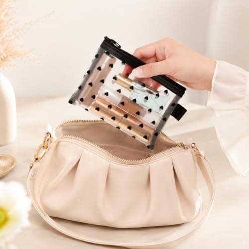 Bruislard 4 Pcs Small Make Up Bag Mesh Cosmetic Pouch with Zipper — view 3