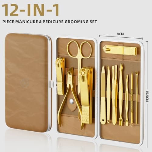 Manicure Set, Stainless Steel Nail Clipper Set with Travel Case — view 6