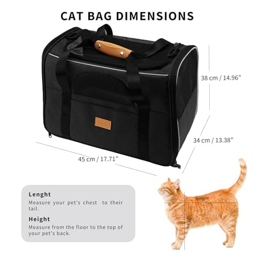 SOKANA Foldable Cat Carrier - Large Pet Carrier Bag - Cat Travel Carrier with Shoulder Strap and Top Opening Cat Carrier Bag | Cat Box Carrier - 45cm x 34cm x 38cm — view 2