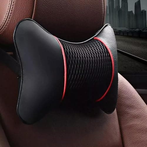 NASHnal Car Seat Neck Headrest Pillow Support Comfortable Cushion Faux Leather Set of 2 — view 4