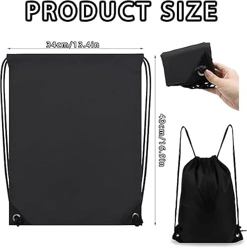 YSUY 2-Pack Black Drawstring Gym Bags, Bags Sports Cinch Sack String Bag, Bulk Swimming String Bags, Draw String Backpack Suitable for Sports, Gym, Travel, Swimming, Beach (2PCS) — view 2