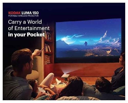 KODAK Luma 150 Pocket Projector, Portable Movie Projector w/Built-In Speaker for Home and Office Produces Images Up to 150 for Anywhere Entertainment, HDMI, USB, MicroSD, Airplay and Miracast Enabled — view 5