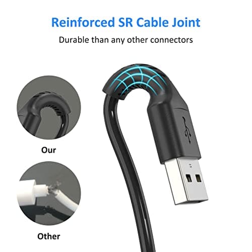 ADILIFT USB C Cable Short 5Pack 20cm, 3A Type C Fast Charging Cord, Black — view 3