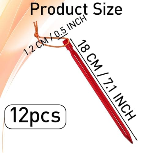12 Pack Red Lightweight Aluminum Tent Pegs, Y Shaped Tent Pegs — view 2