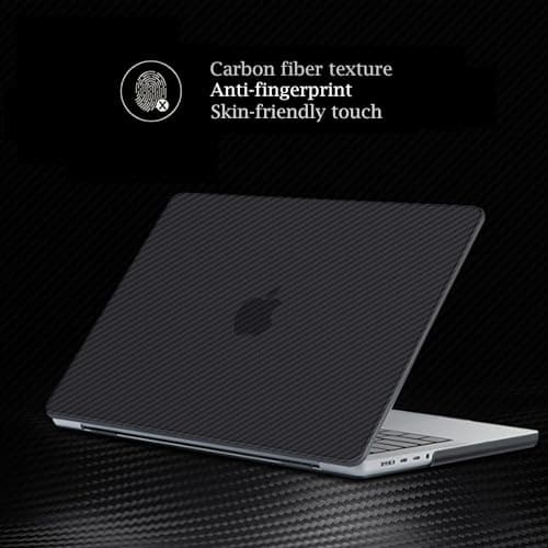 Se7enline Compatible with Best MacBook Pro Case 16 inch 2021 2022 M4 M3 M2 M1 A2485 A2779 A2991 A3403 Matte Laptop Protective Hard Shell Case with Keyboard Cover(EU Layout),Carbon Fiber Transparent — view 5