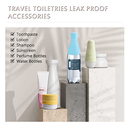 8Pcs Reusable Silione Accessory Elastic Sleeve for Leak Proofing,Silicone Leak Locks for Travel Sized Toiletries Skins,Travel Bag and Carry-on Luggage (Multi-Color) — view 5