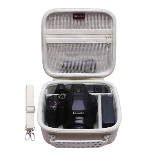 XANAD Hard Camera Case for Panasonic Lumix with Shoulder Strap Beige