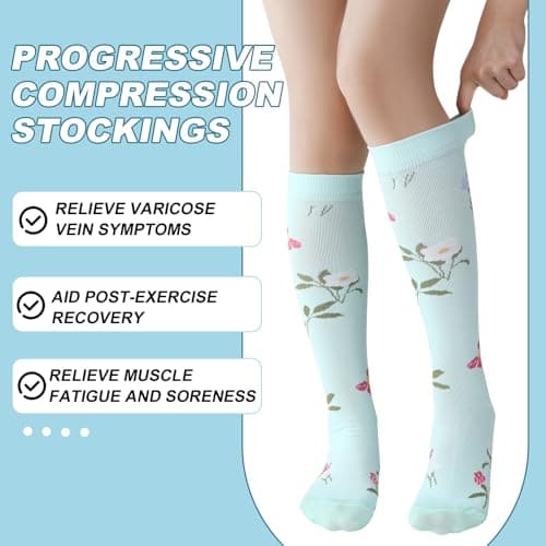 Zuimei 6 Pairs Compression Socks Circulation 20-30 mmhg Flight Socks — view 6