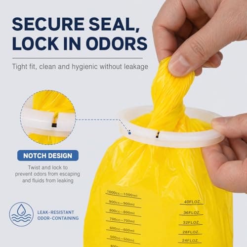 20Pack Vomit Bags Disposable Barf Bags,1000ml High Density Emesis Bags with Snap,Perfect for Morning Sickness,Kids,Pregnant Woman,Car Motion Sickness，Airsick (yellow) — view 4